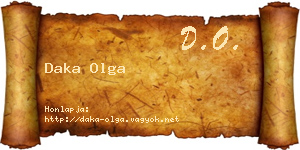 Daka Olga névjegykártya